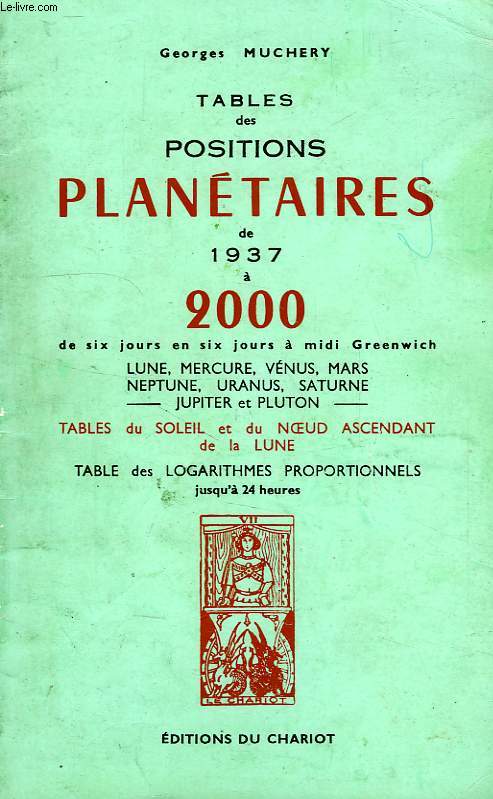 TABLES DES POSITIONS PLANETAIRES DE 1937 A 2000