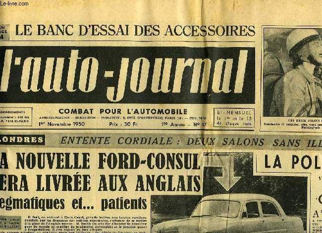 L'AUTO-JOURNAL, 1re ANNEE, N 17, 1er NOV. 1950