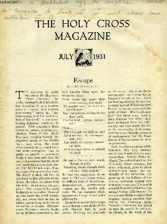THE HOLY CROSS MAGAZINE, JULY 1931