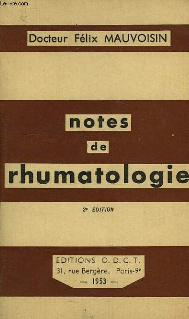 NOTES DE RHUMATOLOGIE