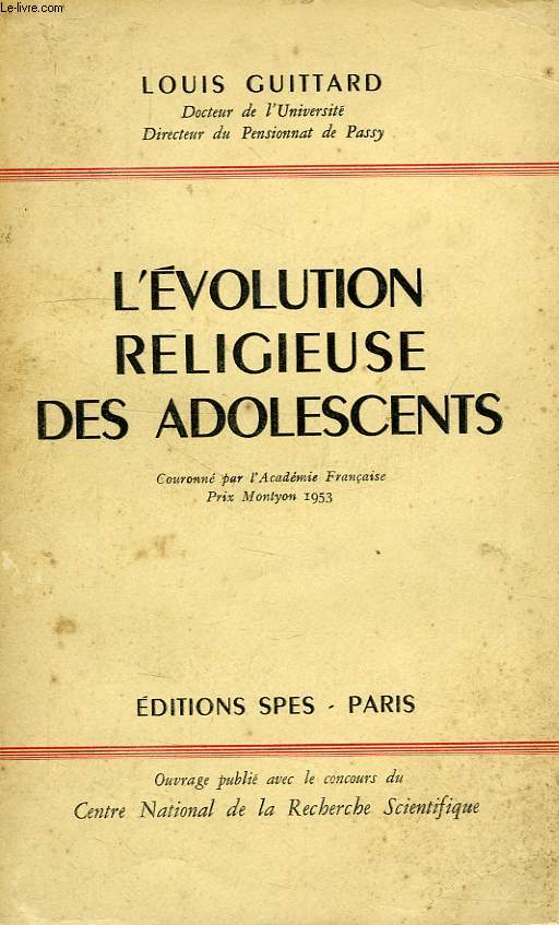 L'EVOLUTION RELIGIEUSE DES ADOLESCENTS