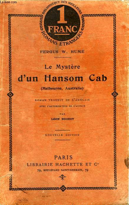 LE MYSTERE D'UN HANSOM CAB (MELBOURNE, AUSTRALIE)