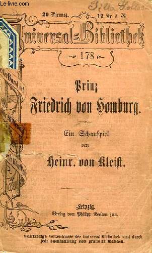 PRINZ FRIEDRICH VON HOMBOURG, EIN SCHAUSPIEL