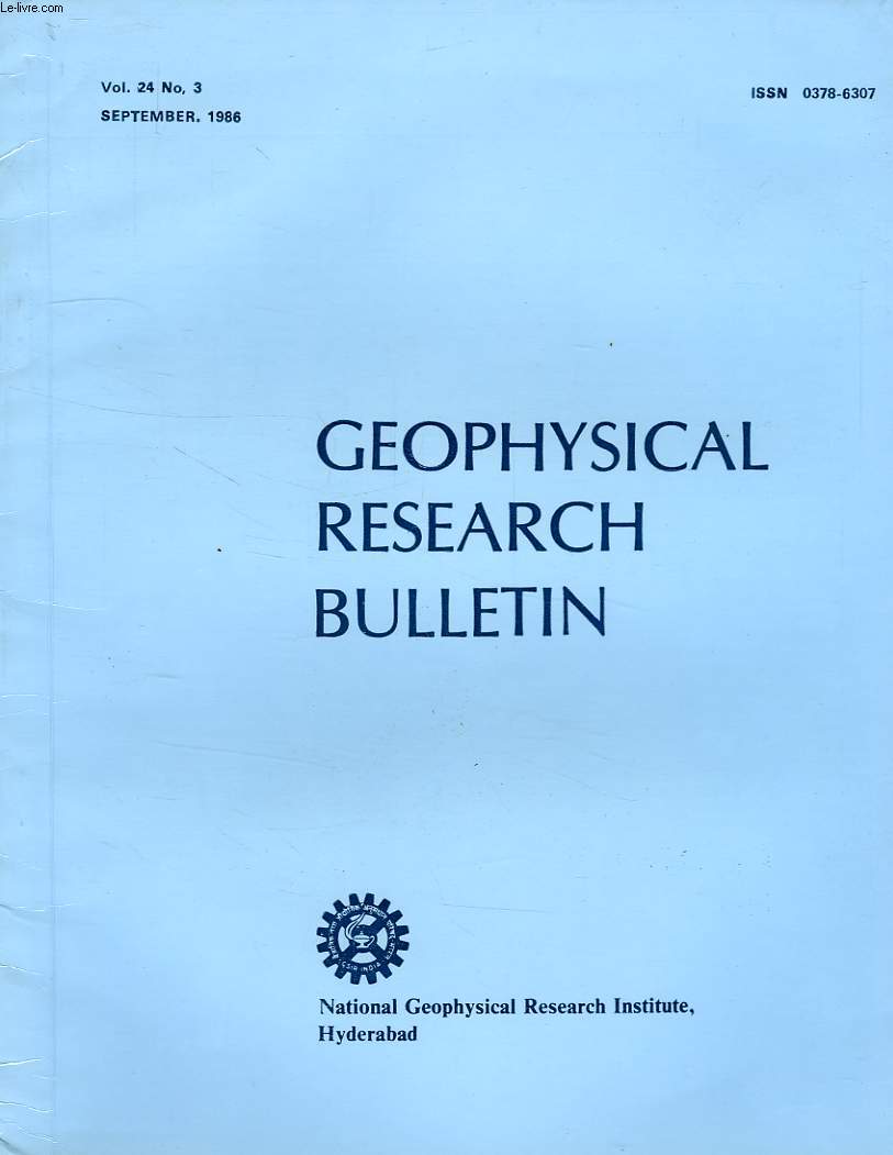 GEOPHYSICAL RESEARCH BULLETIN, VOL. 24, N 3, SEPT. 1986