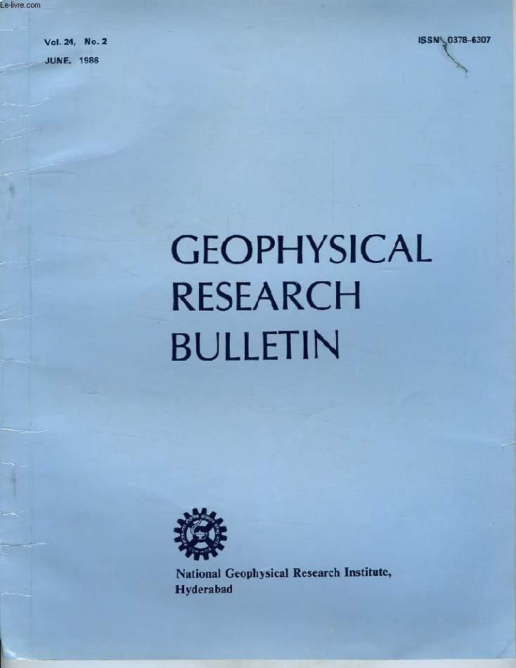GEOPHYSICAL RESEARCH BULLETIN, VOL. 24, N 2, JUNE 1986