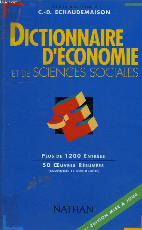 DICTIONNAIRE D'ECONOMIE ET DE SCIENCES SOCIALES