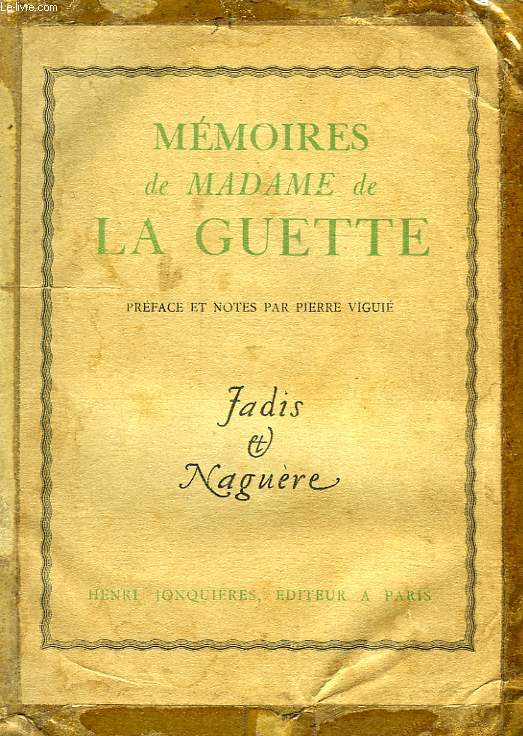 MEMOIRES DE MADAME DE LA GUETTE