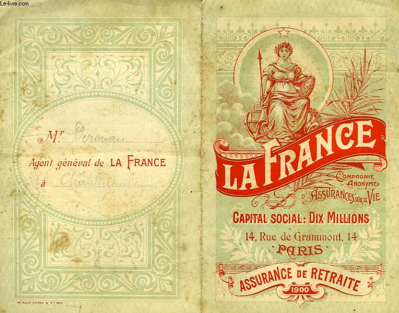 LA FRANCE, COMPAGNIE ANONYME D'ASSURANCES SUR LA VIE
