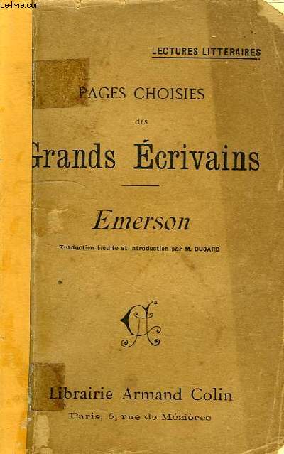 PAGES CHOISIES DES GRANDS ECRIVAINS