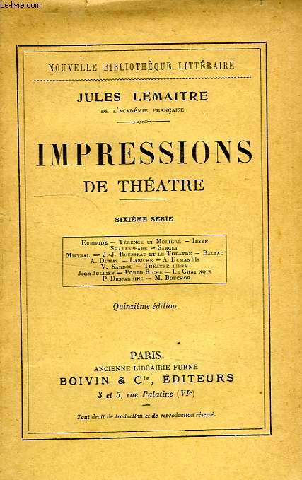 IMPRESSIONS DE THEATRE, 6e SERIE