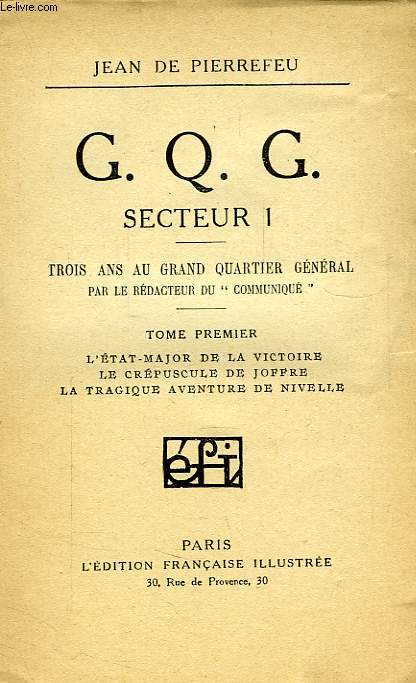 C.Q.G. SECTEUR 1, TOME I