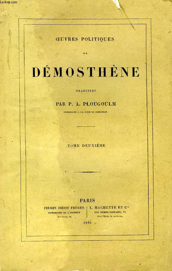 OEUVRES POLITIQUES DE DEMOSTHENE, TOME II