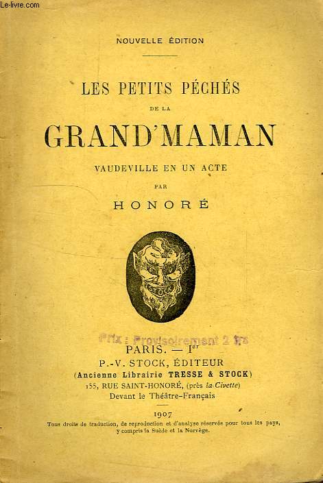 LES PETITS PECHES DE LA GRAND' MAMAN, VAUDEVILLE EN UN ACTE