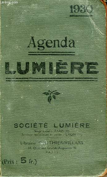 AGENDA LUMIERE 1930