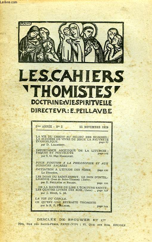 LES CAHIERS THOMISTES, DOCTRINE ET VIE SPIRITUELLE, 5e ANNEE, N 2, 25 NOV. 1929