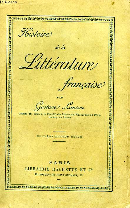 HISTOIRE DE LA LITTERATURE FRANCAISE