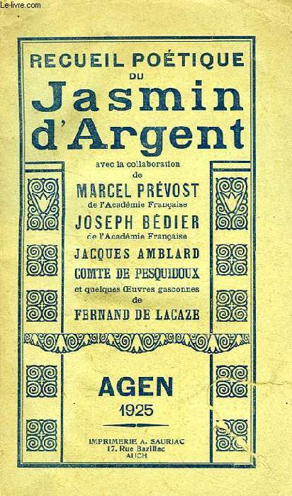 LE JASMIN D'ARGENT, RECUEIL POETIQUE