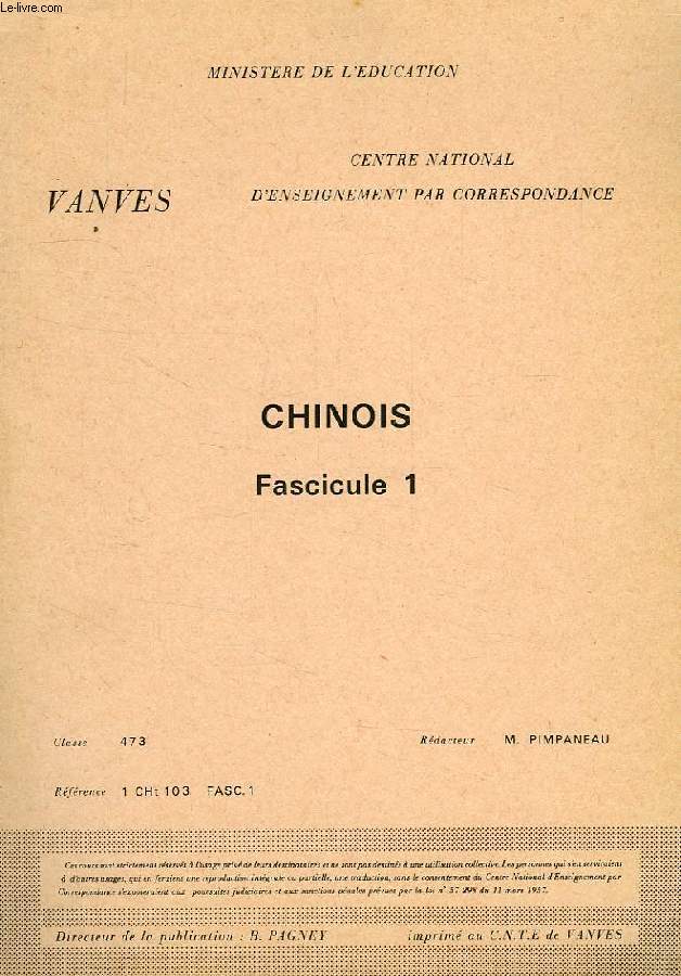 CNEC, CNTE, CHINOIS, FASC. 1