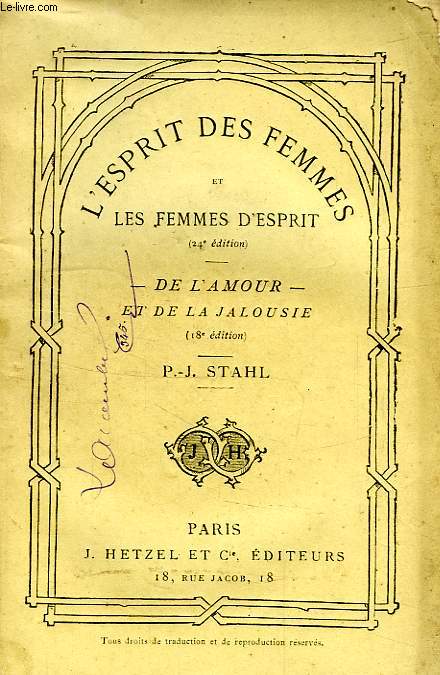 L'ESPRIT DES FEMMES ET LES FEMMES D'ESPRIT, DE L'AMOUR ET DE LA JALOUSIE - ST... - 第 1/1 張圖片