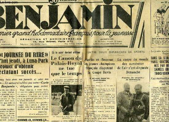 BENJAMIN, LE PREMIER GRAND HEBDOMADAIRE POUR LA JEUNESSE, 6e ANNEE, N 240, 14 JUIN 1934