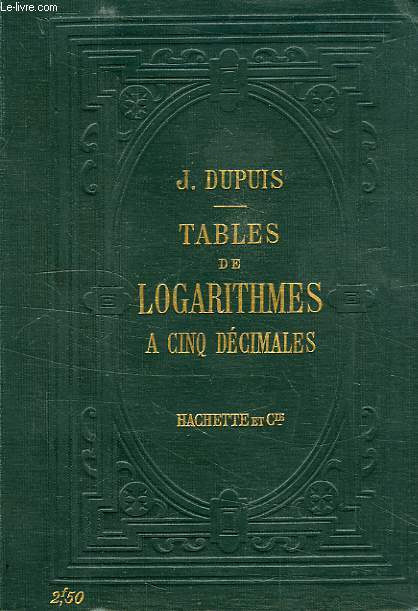 TABLES DE LOGARITHMES A CINQ DECIMALES