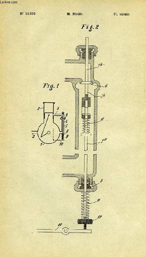 V, MACHINES, 8, PERFECTIONNEMENT AUX MOTEURS A EXPLOSION, 1re ADDITION AU BREVET D'INVENTION N 399-191, OFFICE NATIONAL DE LA PROPRIETE INDUSTRIELLE