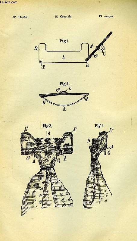 XVI, HABILLEMENT, 1, MONTURE DE CRAVATE, 1re ADDITION AU BREVET D'INVENTION N 393.002, OFFICE NATIONAL DE LA PROPRIETE INDUSTRIELLE