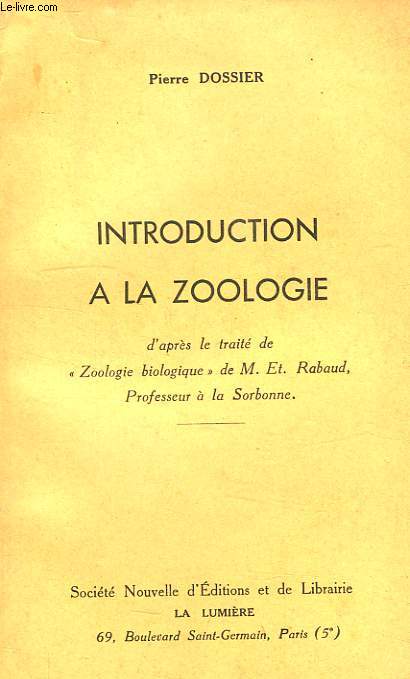 INTRODUCTION A LA ZOOLOGIE
