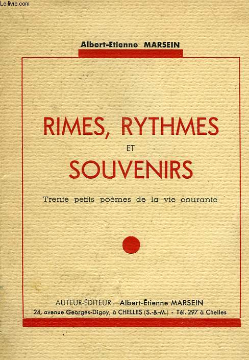 RIMES, RYTHMES ET SOUVENIRS