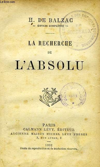 LA RECHERCHE DE L'ABSOLU