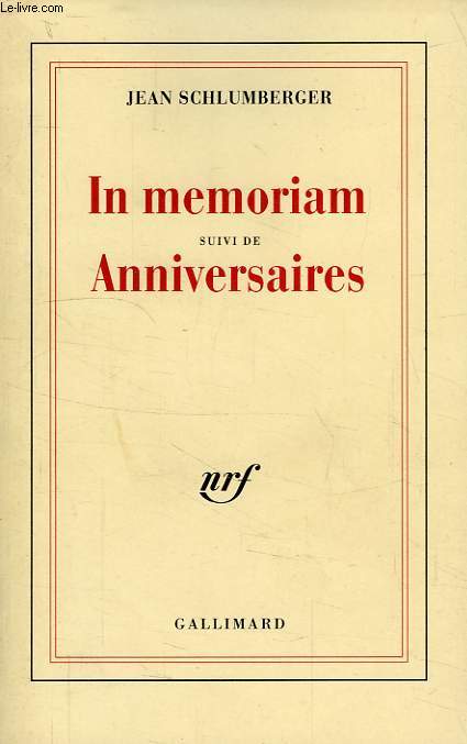 IN MEMORIAM, SUVI DE ANNIVERSAIRES