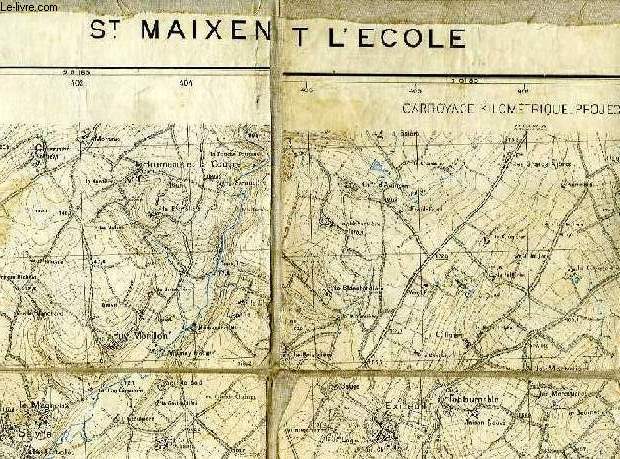 CARTE (TYPE ETAT-MAJOR) DE SAINT-MAIXENT L'ECOLE, XVI-27 N 6, 7, XVI-28 N 2, 3