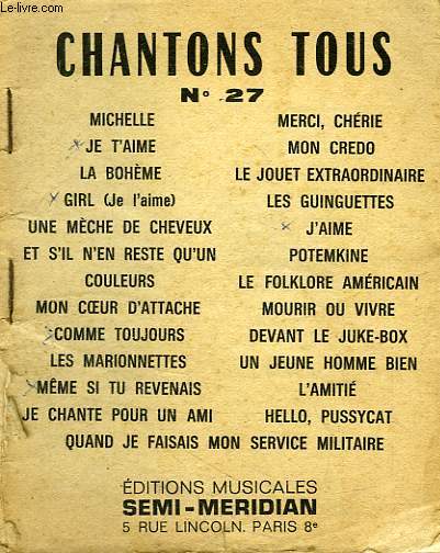 CHANTONS TOUS N 27