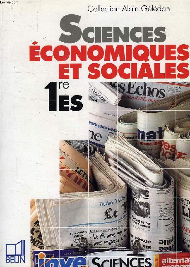 SCIENCES ECONOMIQUES ET SOCIALES, 1re ES