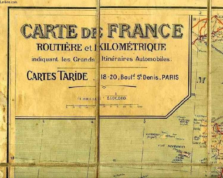 CARTE DE FRANCE ROUTIERE ET KILOMETRIQUE