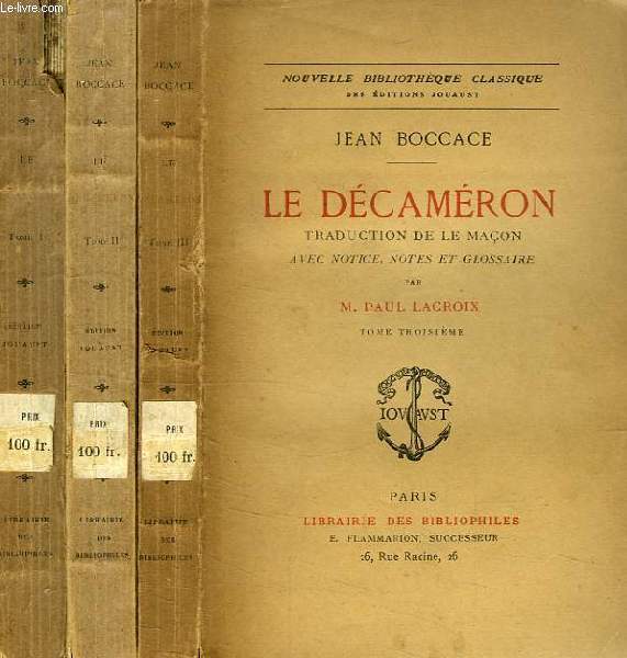 LE DECAMERON, 3 TOMES