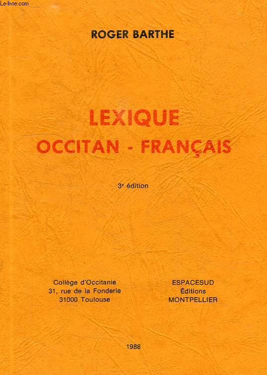 LEXIQUE OCCITAN-FRANCAIS
