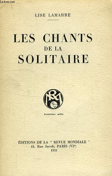 LES CHANTS DE LA SOLITAIRE