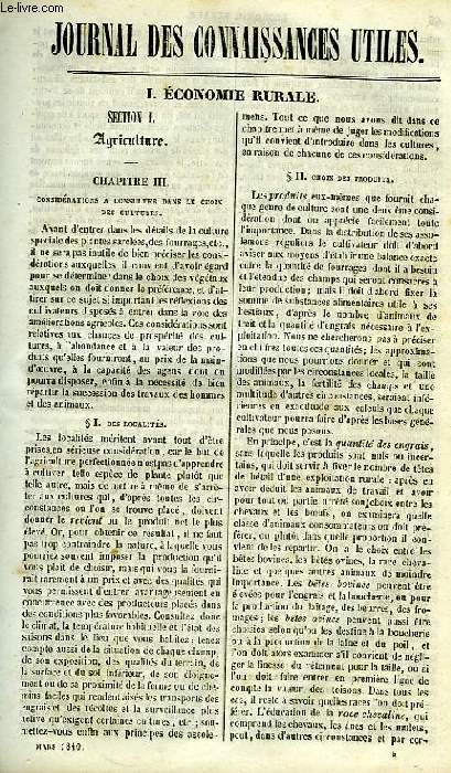 JOURNAL DES CONNAISSANCES UTILES, N 3, MARS 1840