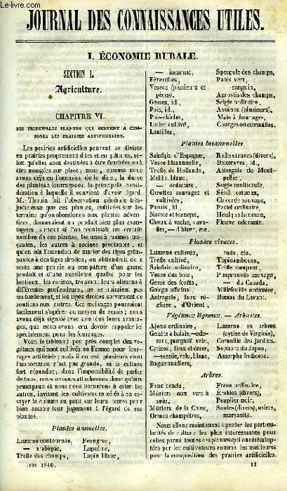 JOURNAL DES CONNAISSANCES UTILES, N 6, JUIN 1840