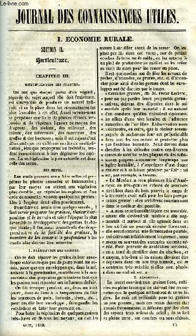 JOURNAL DES CONNAISSANCES UTILES, N 8, AOUT 1840