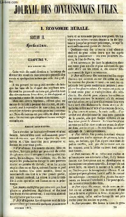 JOURNAL DES CONNAISSANCES UTILES, N 10, OCT. 1840