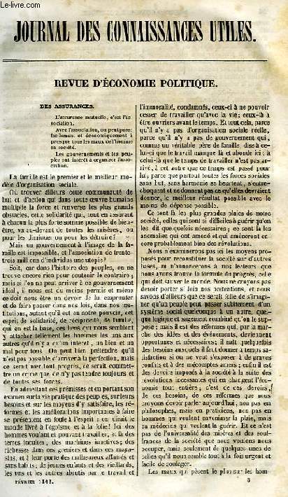 JOURNAL DES CONNAISSANCES UTILES, N 2, FEV. 1841