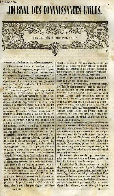 JOURNAL DES CONNAISSANCES UTILES, N 6, JUIN 1841