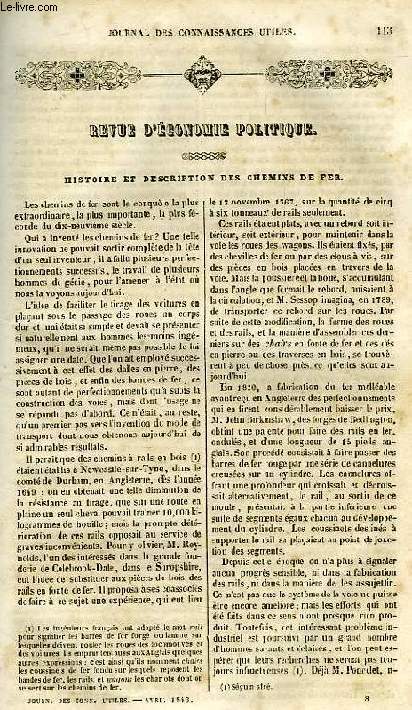 JOURNAL DES CONNAISSANCES UTILES, N 4, AVRIL 1843