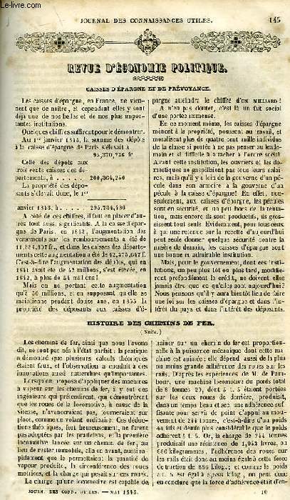 JOURNAL DES CONNAISSANCES UTILES, N 5, MAI 1843