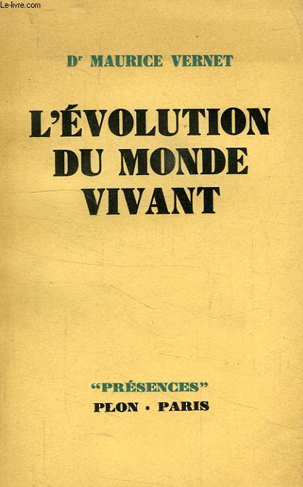 L'EVOLUTION DU MONDE VIVANT