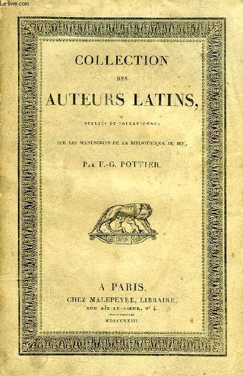 COLLECTION DES AUTEURS LATINS, VIRGILE, TOME II