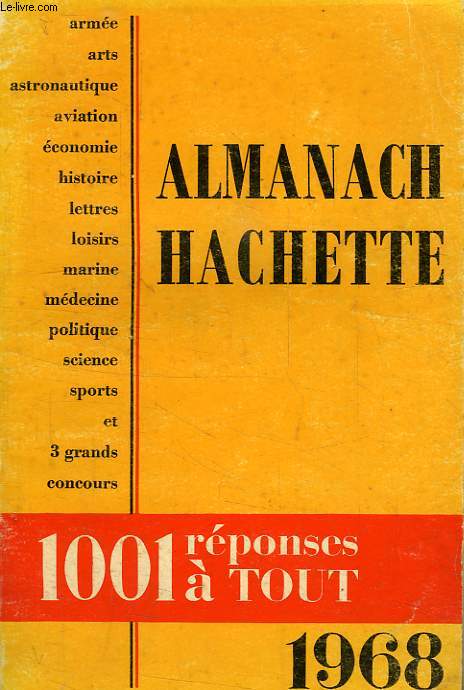 ALMANACH HACHETTE 1968