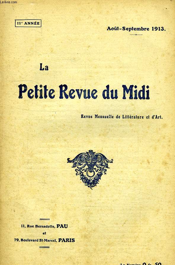 LA PETITE REVUE DU MIDI, 11e ANNEE, AOUT-SEPT. 1913
